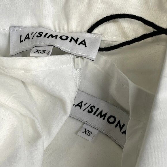 La/Simona Women’s Layered Embroidered Cotton Midi Dress Size XS White - Picture 7 of 9